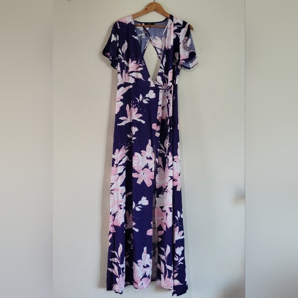 Azalea Regalia Wrap Maxi Dress Lulu's - Picture 3 of 12